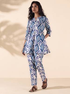 blue cotton ikat relaxed co-ord set 1