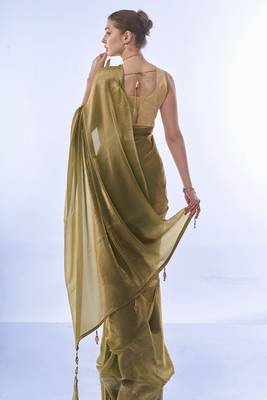  Work Green c Heavy Looks Partywear Saree 2