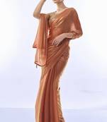  Work Rust Fendy c Heavy Looks Partywear Saree