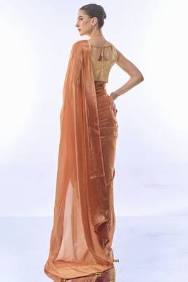  Work Rust c Heavy Looks Partywear Saree 2