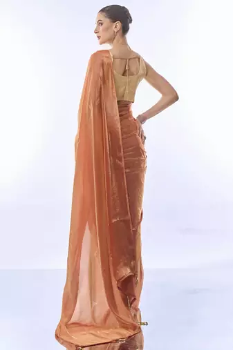 Work Rust c Heavy Looks Partywear Saree