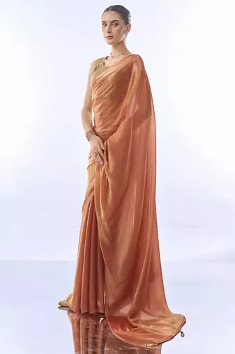  Work Rust c Heavy Looks Partywear Saree