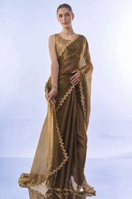  Lace Work Green Jimmy Choo c Heavy Looks Partywear Saree 1