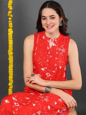 women red cotton quirky printed straight kurta 1