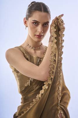  Lace Work Green Jimmy Choo c Heavy Looks Partywear Saree 3