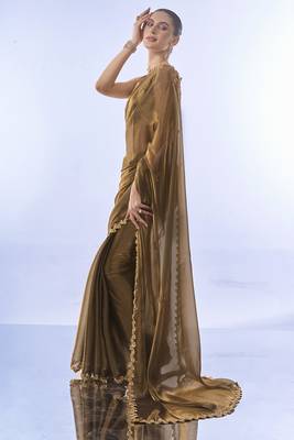  Lace Work Green Jimmy Choo c Heavy Looks Partywear Saree 4