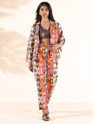 cola cotton ikat pant suit set 1