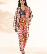 cola cotton ikat pant suit set