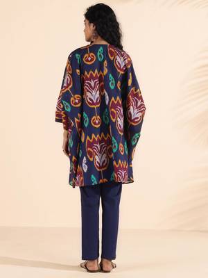 purple cotton ikat kaftan co-ord set 2