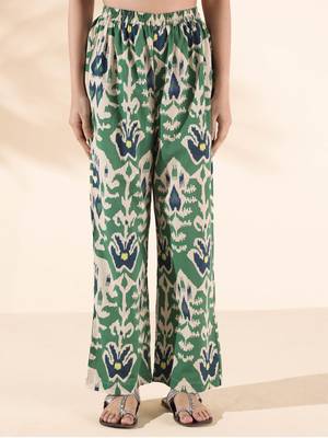 Truebrowns green cotton ikat sleeveless co-ord set 4