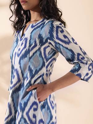blue cotton ikat relaxed co-ord set 3