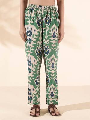 Truebrowns green cotton ikat relaxed co-ord set 4