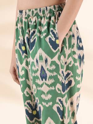 Truebrowns green cotton ikat relaxed co-ord set 5