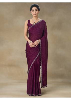 Violet Party Wear Saree for Women 1