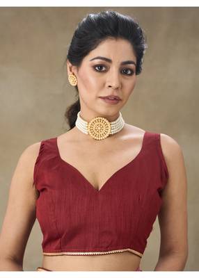 Pink Embroidered Net Saree With Blouse Piece 4