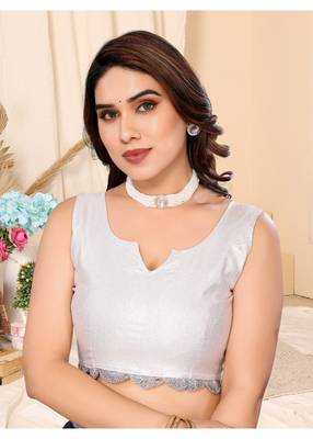 Grey Embellished Chiffon With Blouse 4