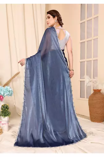 Grey Embellished Chiffon With Blouse