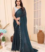 Green Embellished Chiffon With Blouse