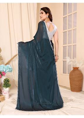 Green Embellished Chiffon With Blouse 2