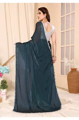 Green Embellished Chiffon With Blouse