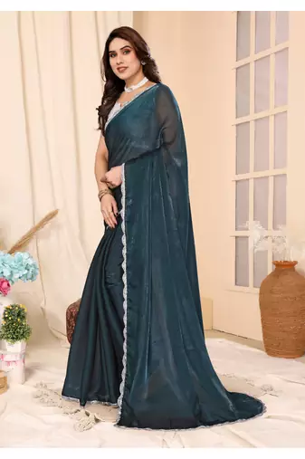 Green Embellished Chiffon With Blouse