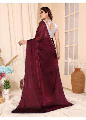 Red Embellished Chiffon With Blouse 2