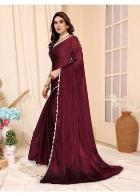 Red Embellished Chiffon With Blouse 5