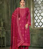 Red colour fancy partywear viscose pashmina fabric ethnic salwar suit
