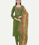 Green colour traditional ethnic upada silk fabric readymade salwar kameez