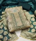 Green Viscose Shimmer Unstitched Dress Material