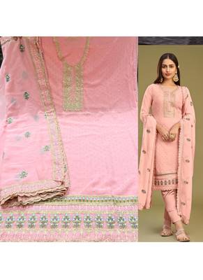 Light peach georgette embroidery designer salwar suit 4