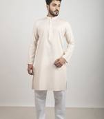 Sultan brown cotton blend  kurta for men