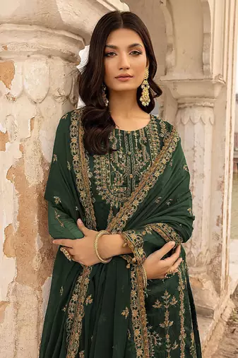 Forest Green Festive Salwar Suit for Women