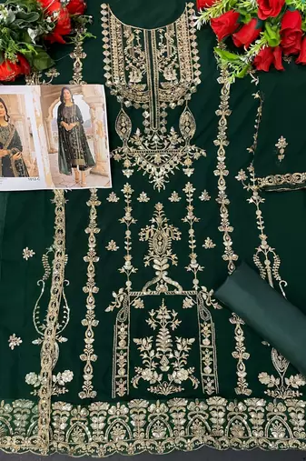 Forest Green Festive Salwar Suit for Women