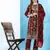 Maroon floral embroidered with sequins georgette salwar suit