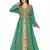 Green & White color Full Sleeves Handmade Moroccan Kaftan 
