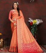 Soft Organza Silk Blend Saree With Meenakari Weaving Design Pallu & Border |Brand|