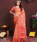Soft Organza Silk Blend Saree With Meenakari Weaving Design Pallu & Border |Brand|