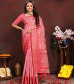 Soft Organza Silk Blend Saree With Meenakari Weaving Design Pallu & Border |Brand|