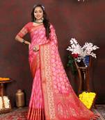 Soft Organza Silk Blend Saree With Meenakari Weaving Design Pallu & Border |Brand|