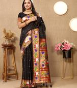Soft Paithani Silk Blend Saree With Zari Weaving Pallu  & Border With Silk Weaving Blouse |Brand|