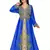 Royal-Blue & White color Full Sleeves Handmade Moroccan Kaftan 