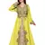 Yellow & White color Full Sleeves Handmade Moroccan Kaftan 