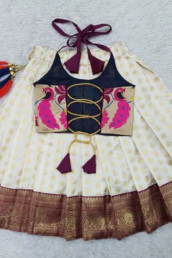 Baby Girl's Purple Readymade Lehenga Choli For Kids