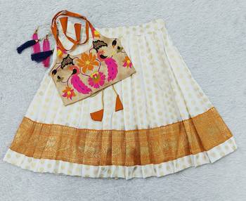 Baby Girl's Orange Readymade Lehenga Choli For Kids 1