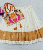Baby Girl's Orange Readymade Lehenga Choli For Kids