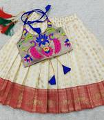Baby Girl's Royal Blue Readymade Lehenga Choli For Kids