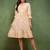 women peach cotton abstract printed fit and flare dress