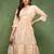 women peach cotton abstract printed fit and flare dress