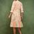 women peach cotton abstract printed fit and flare dress